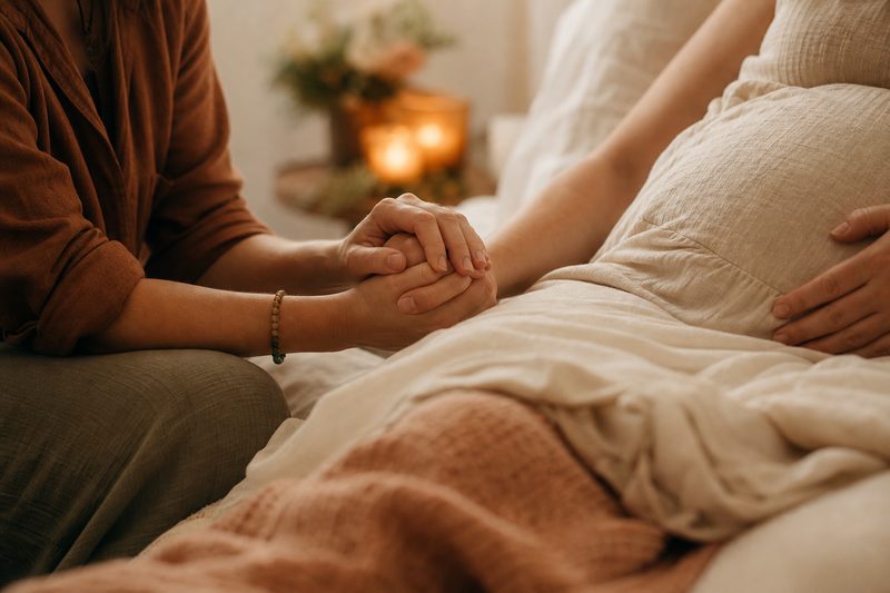 Birth doula providing continuous labor support in Colorado