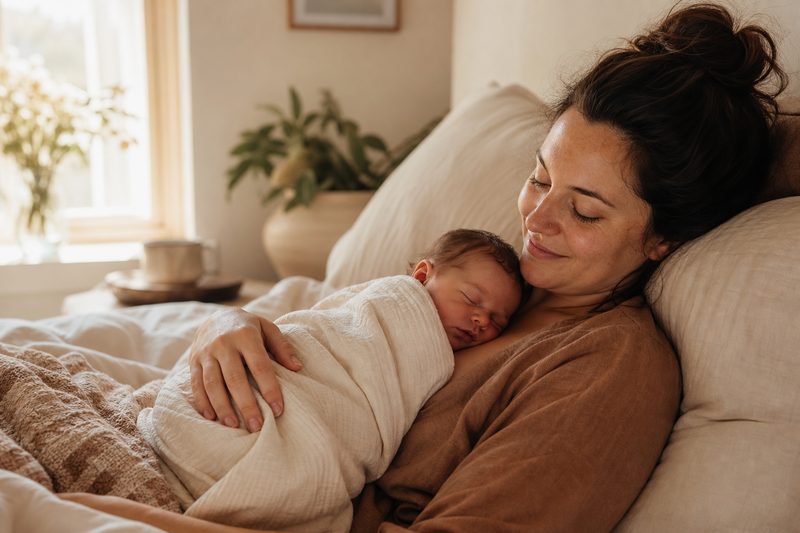 Postpartum doula offering gentle in-home support after birth